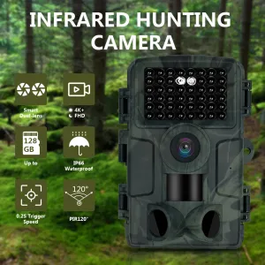 4K Hunting Trail Camera with Night Vision & Motion Activated