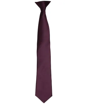 Aubergine - 'Colours' satin clip tie