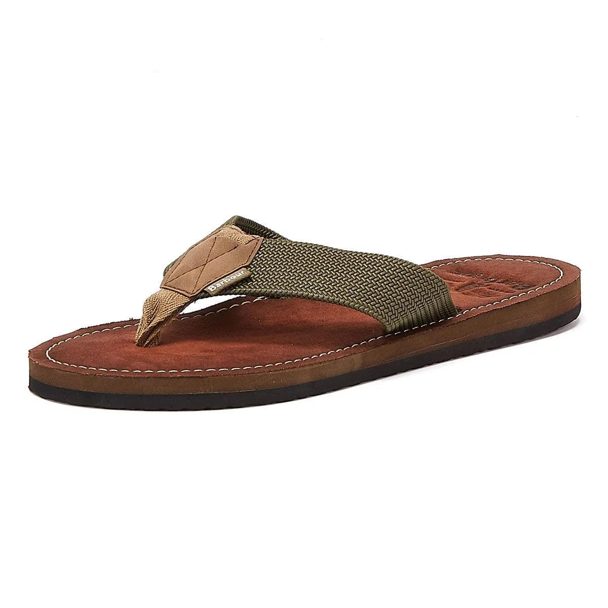 Barbour Toeman Mens Olive Flip Flops