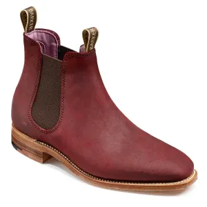 BARKER Gina Boots - Ladies Chelsea - Plum Waxy Suede