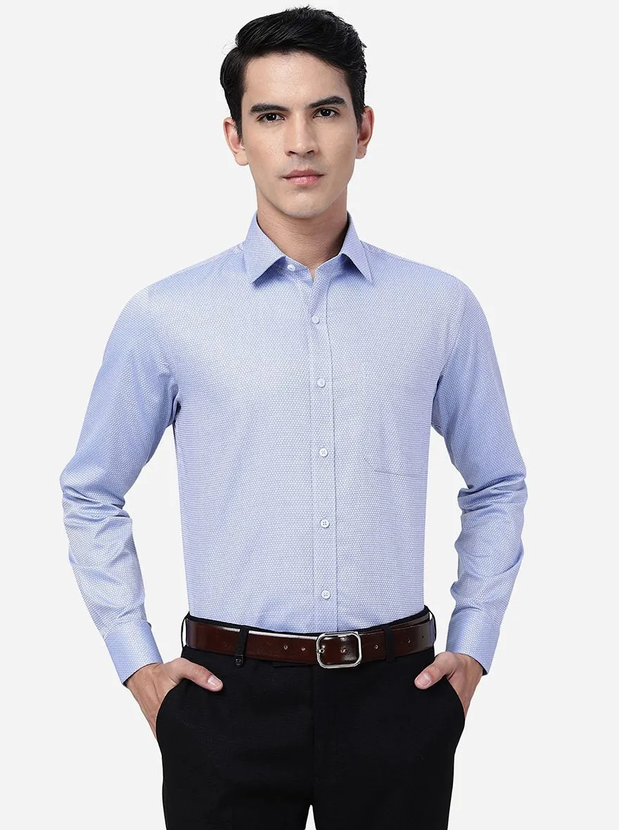 Blue Solid Slim Fit Formal Shirt | JadeBlue