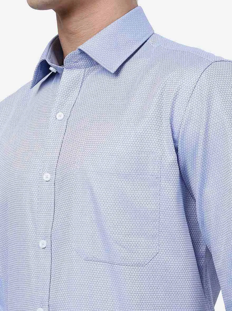 Blue Solid Slim Fit Formal Shirt | JadeBlue