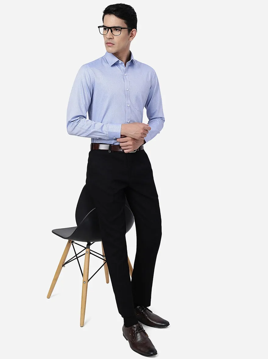 Blue Solid Slim Fit Formal Shirt | JadeBlue