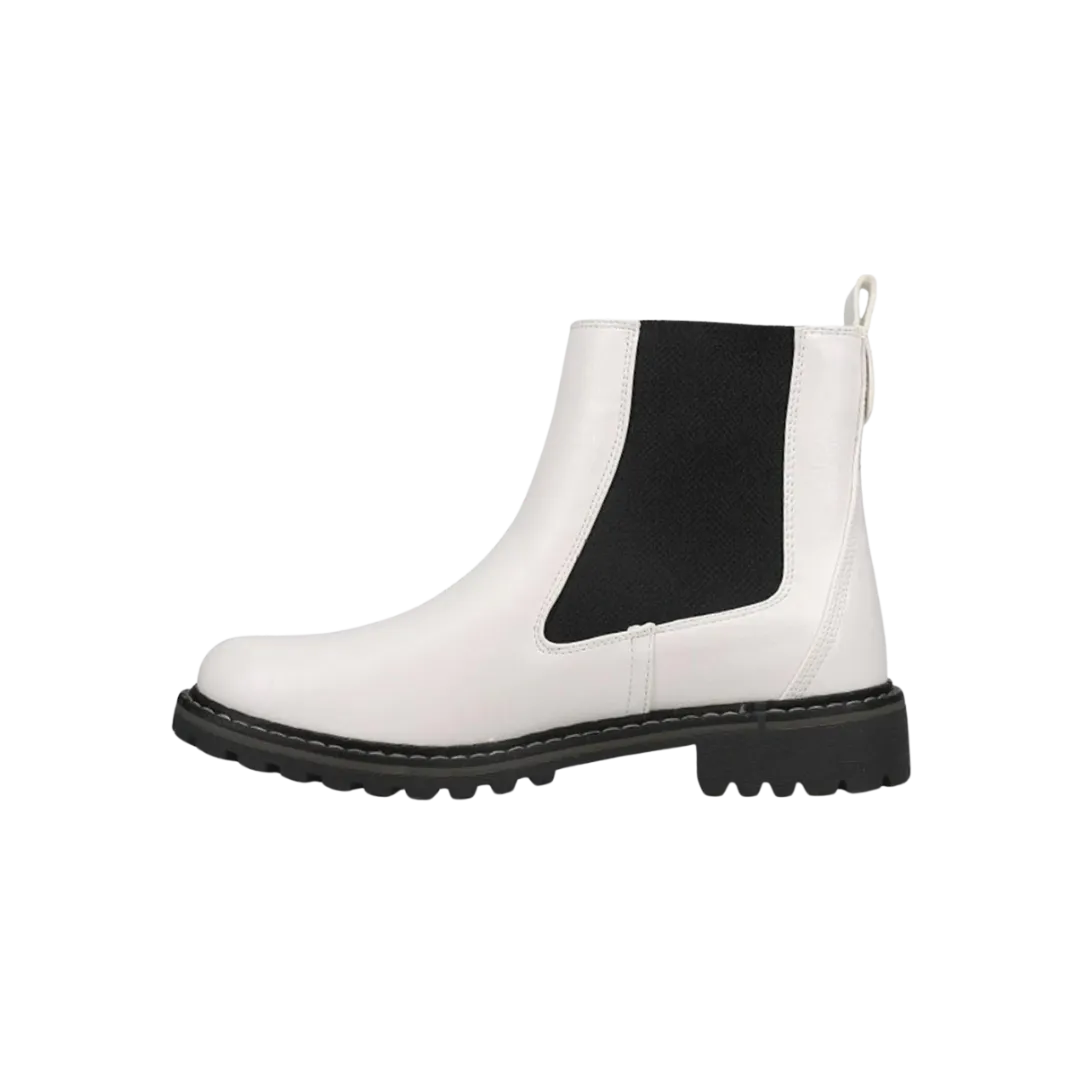 Corky's Women's To Be Honest Round Toe Chelsea White Casual Boots