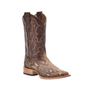 Corral Men's Exotic Python Western Broad Natural Brown Boots