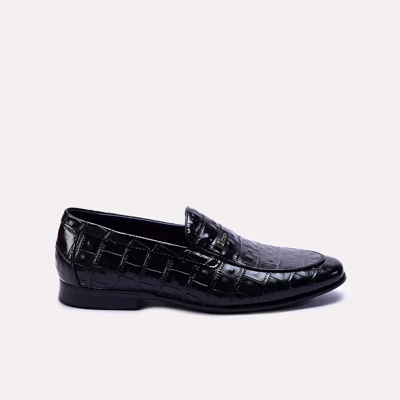 Dominic Black Crocodile Formal Loafers 0111064