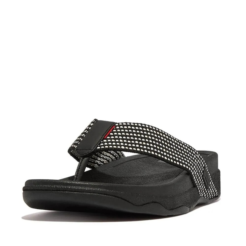 FitFlop Men's Surfer Weave Stripe Sandals - Black Mix