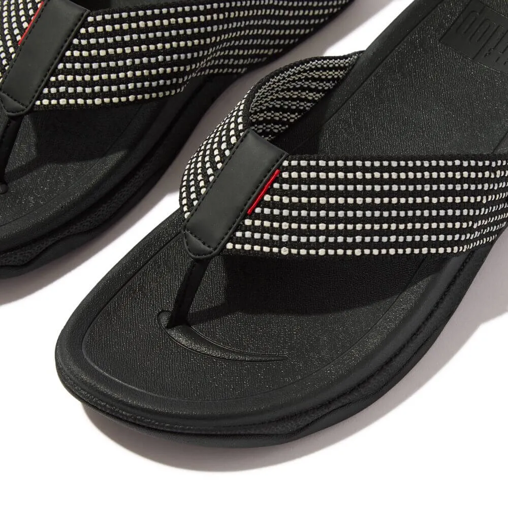 FitFlop Men's Surfer Weave Stripe Sandals - Black Mix