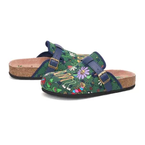 JOY&MARIO Women’s Slip-On Fabric Birken Shoes in Green-77221W