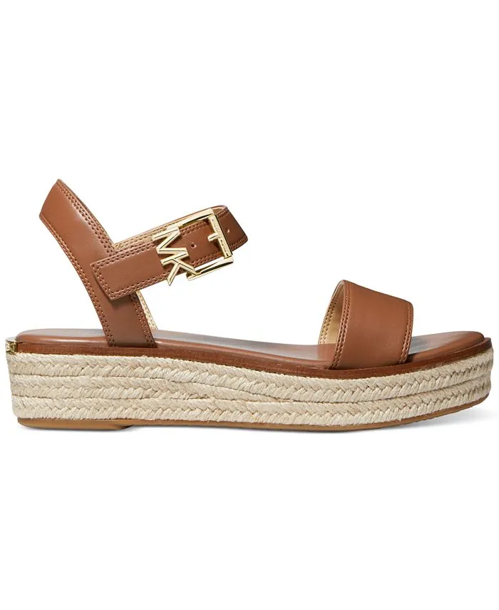 Michael Kors Womens Brown Richie Espadrille Platform Wedge Sandals