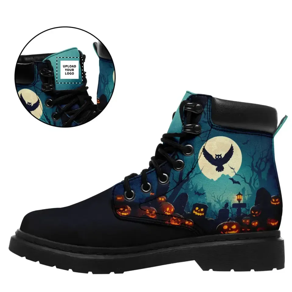 Personalized Halloween Boots, Custom Bat Boots, Stylish and Unisex Boots, Gift for Halloween