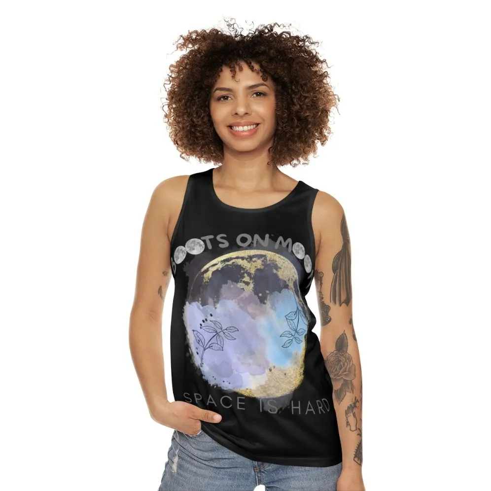 "Netflix Space Force Unisex Tank Top: Boots on the Moon"