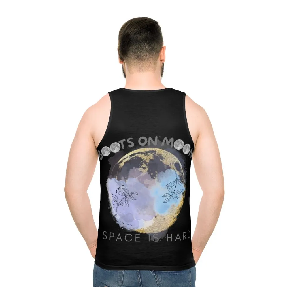 "Netflix Space Force Unisex Tank Top: Boots on the Moon"