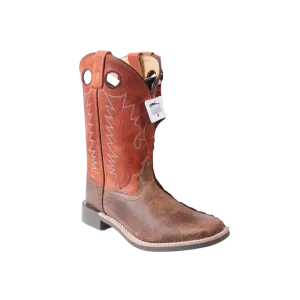 Smoky Mountain Kid's Distressed Brown Orange Boots