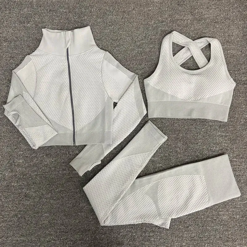 Trendy Workout Yoga Crop Top And Bottom Set