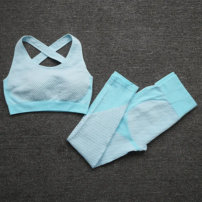 Trendy Workout Yoga Crop Top And Bottom Set