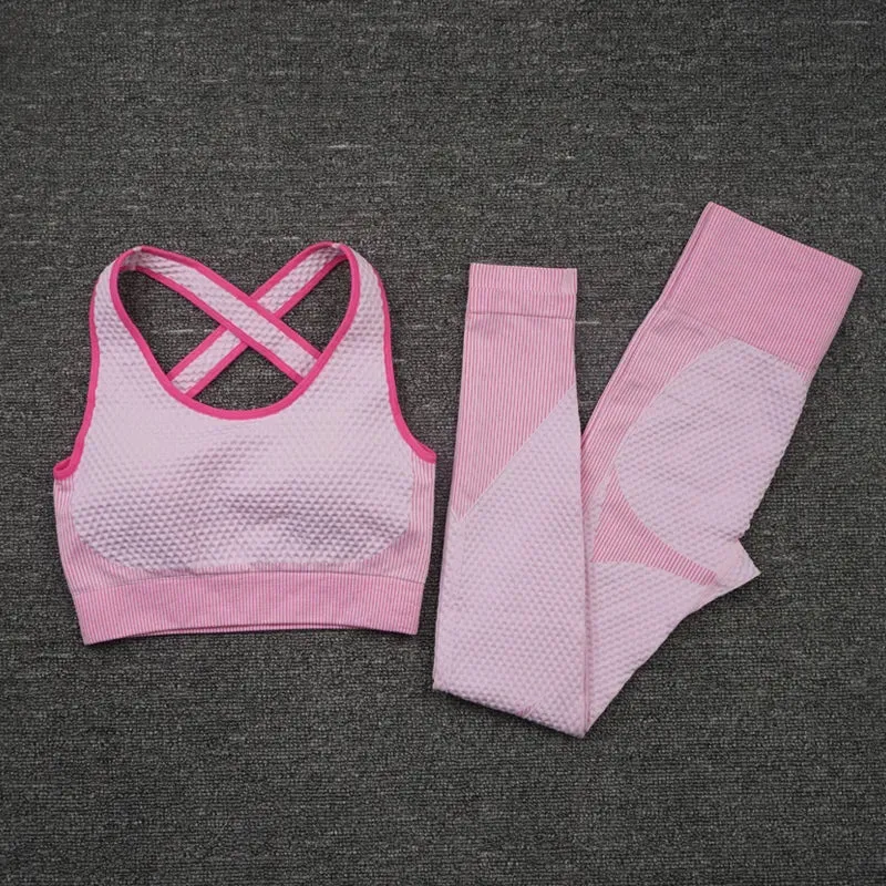 Trendy Workout Yoga Crop Top And Bottom Set