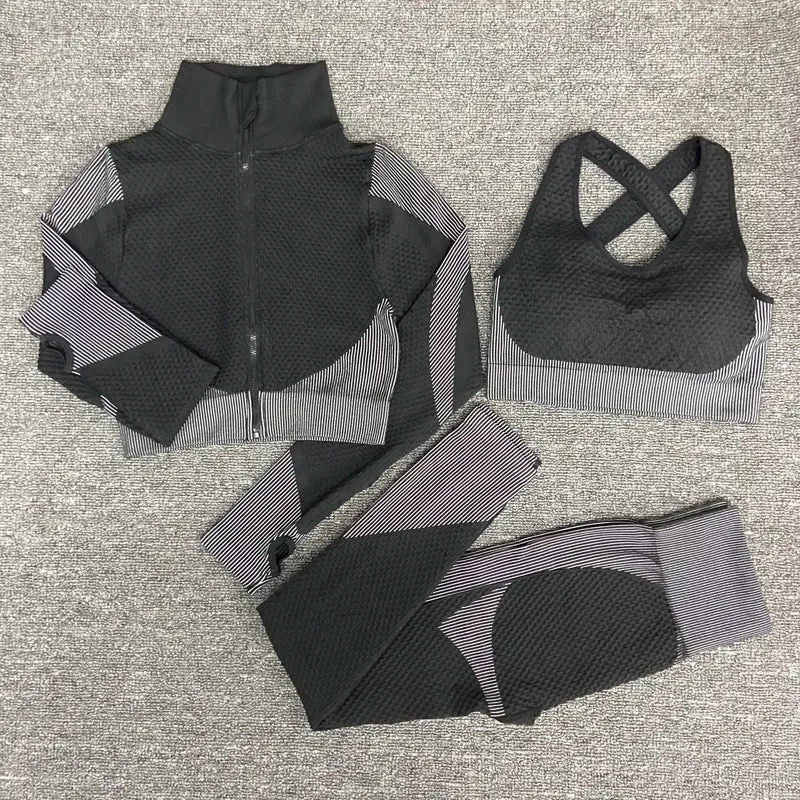 Trendy Workout Yoga Crop Top And Bottom Set