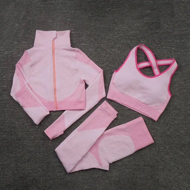 Trendy Workout Yoga Crop Top And Bottom Set