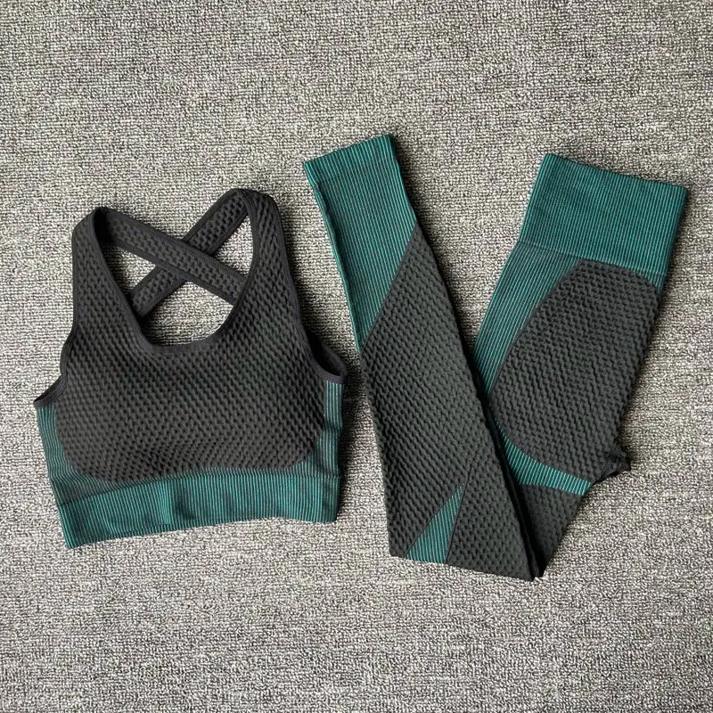 Trendy Workout Yoga Crop Top And Bottom Set