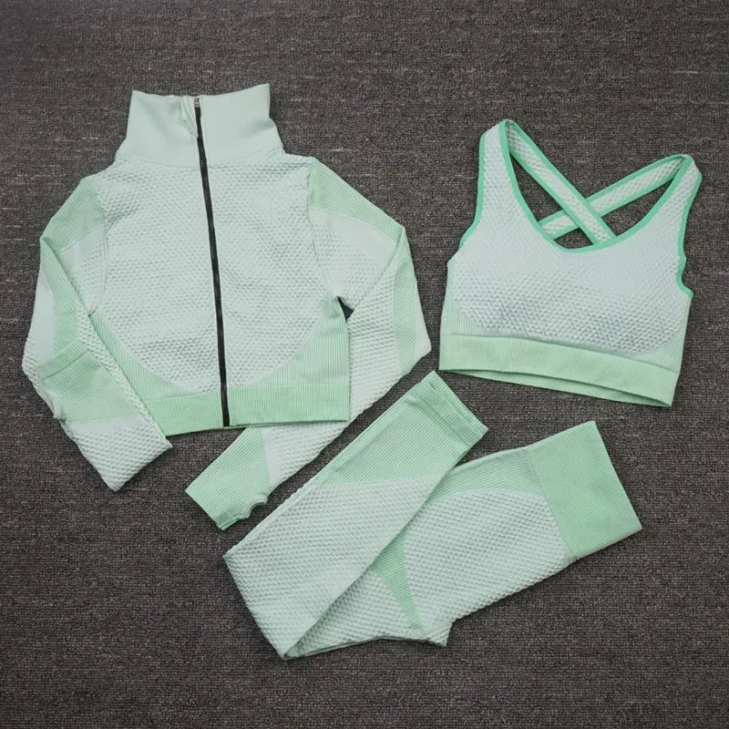 Trendy Workout Yoga Crop Top And Bottom Set