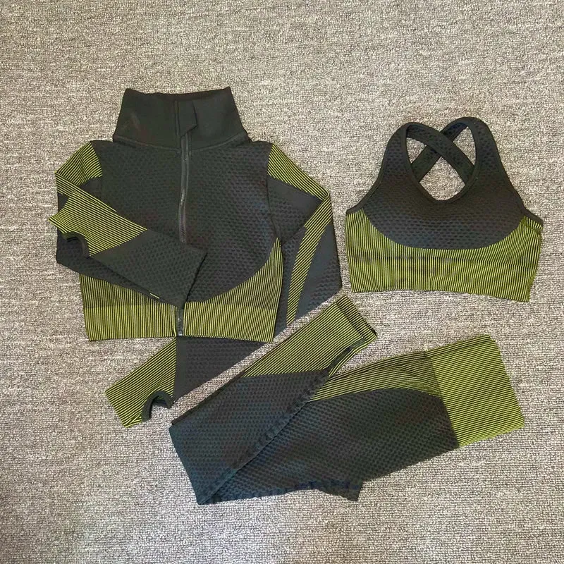 Trendy Workout Yoga Crop Top And Bottom Set