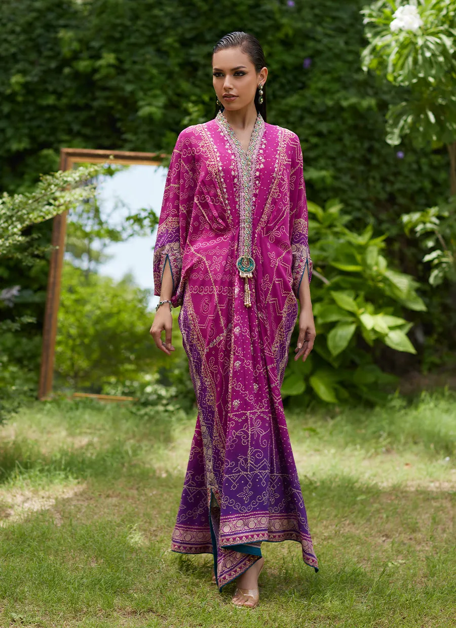 Zahli Magenta Ombre Kaftan